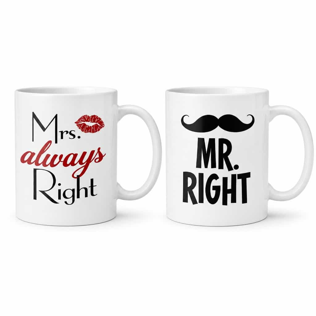 Párový hrnek Mr Mrs Right