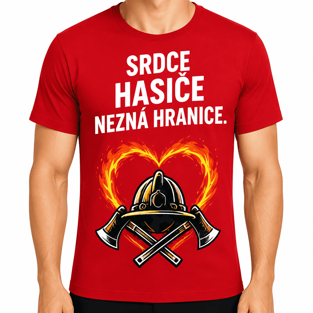 Tričko pro hasiče – Srdce hasiče nezná hranice.