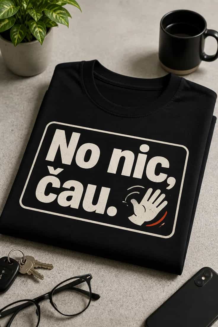 Pánské tričko s potiskem No nic, čau.