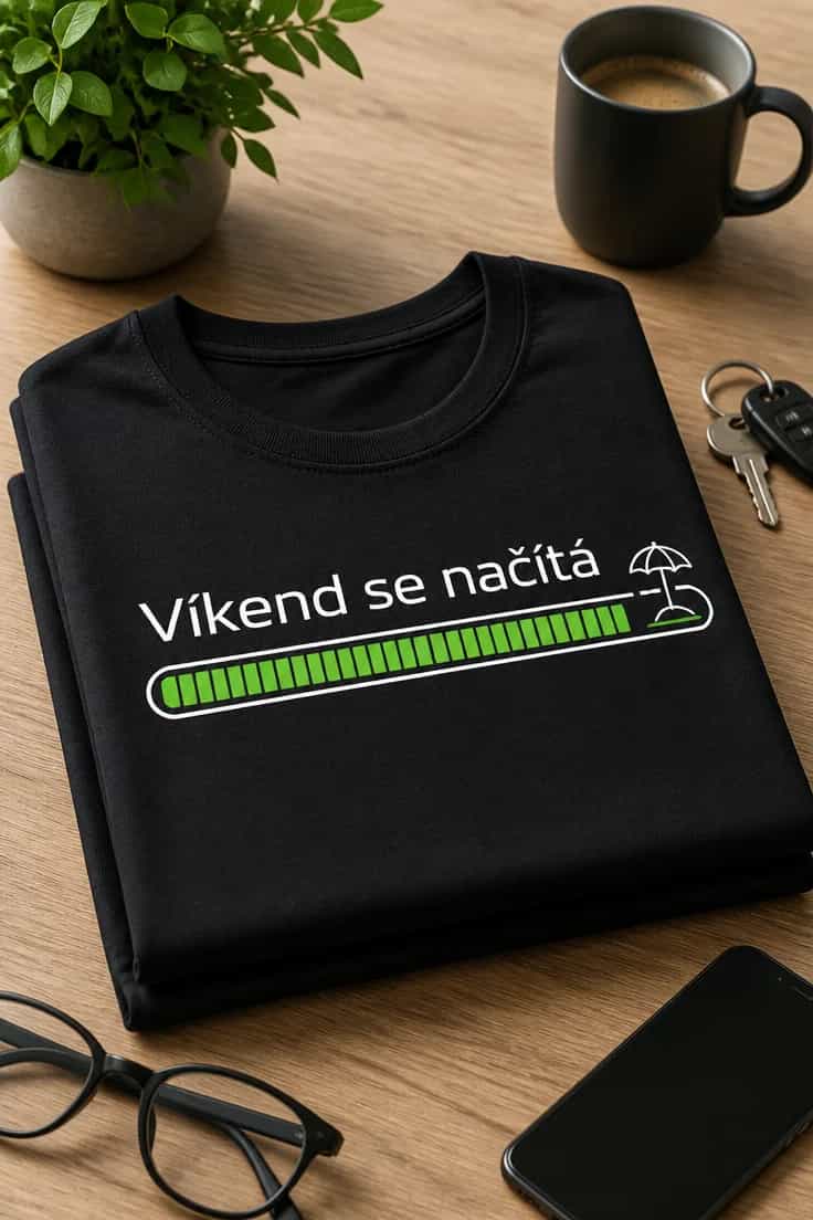 Pánské tričko Víkend se načítá
