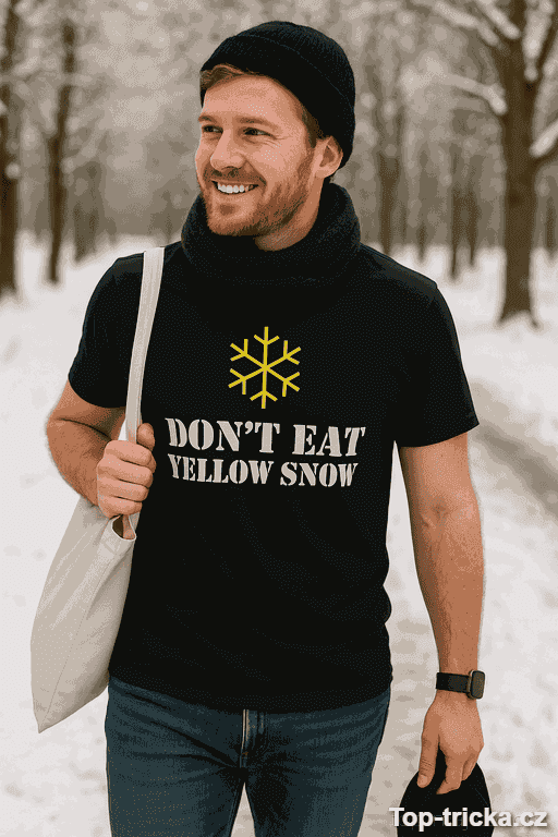 Vtipné tričko don't eat yellow snow