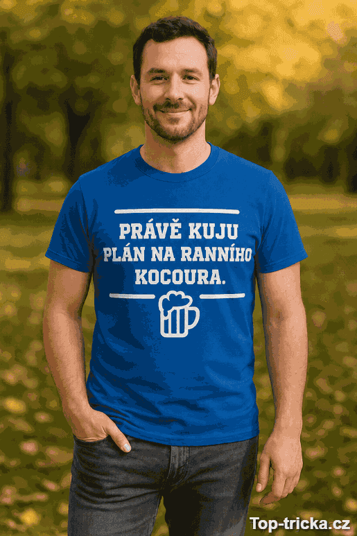 Vtipné tričko ranní kocour