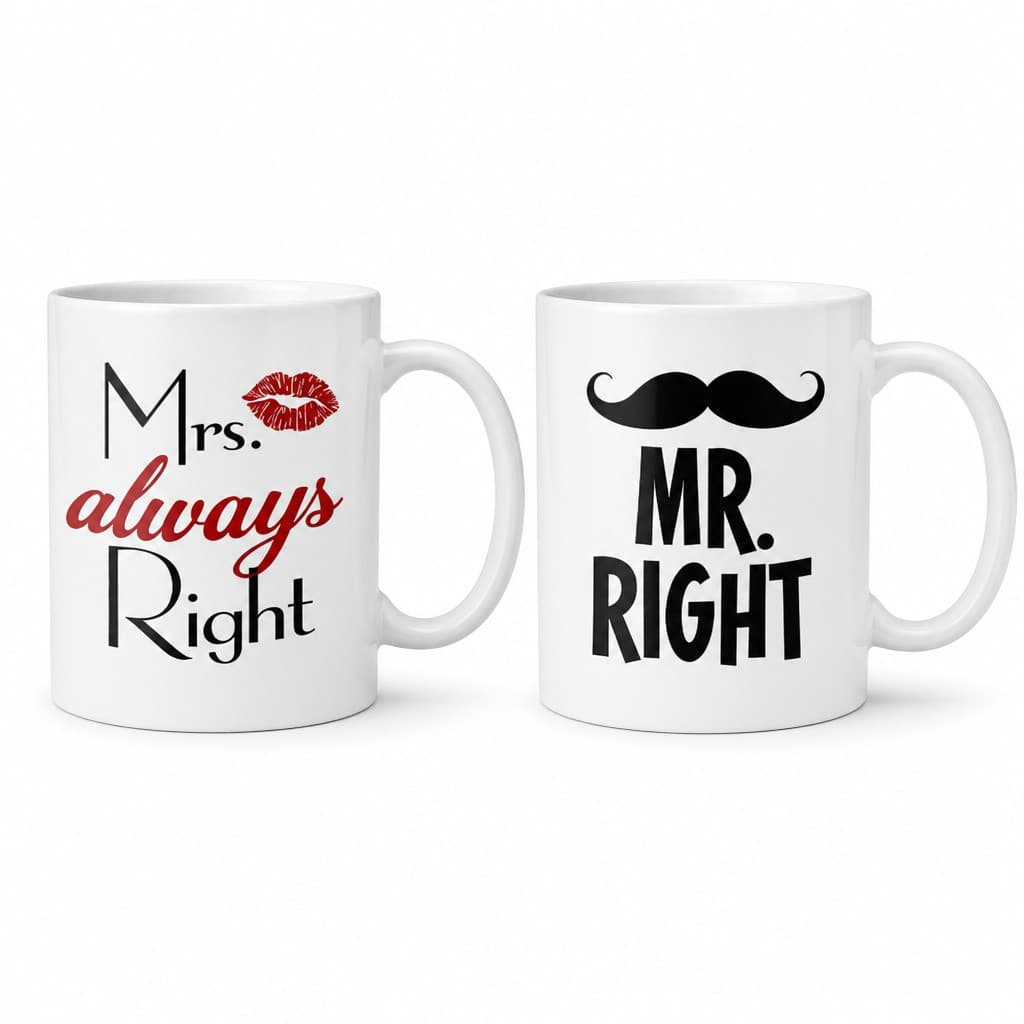 Párový hrnek Mr Mrs Right
