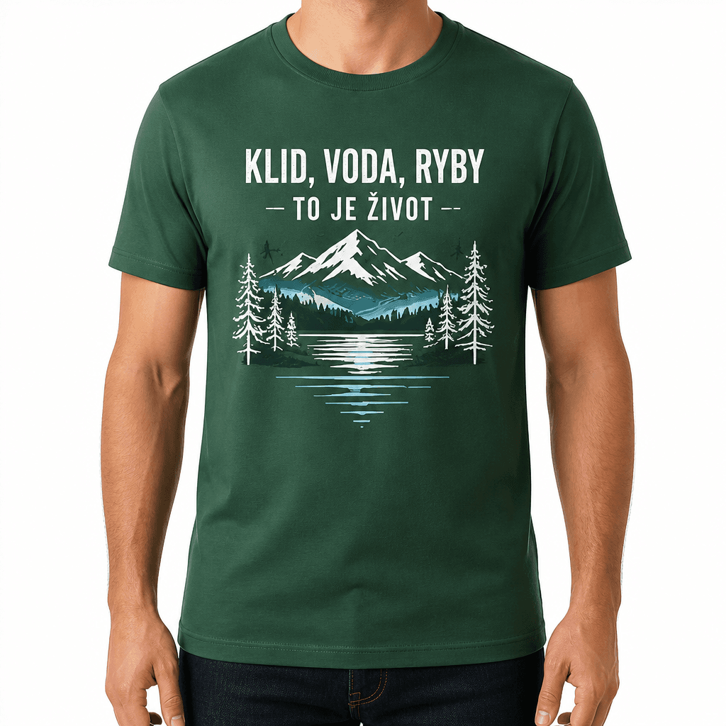 Tričko pro rybáře – KLID, VODA, RYBY - TO JE ŽIVOT