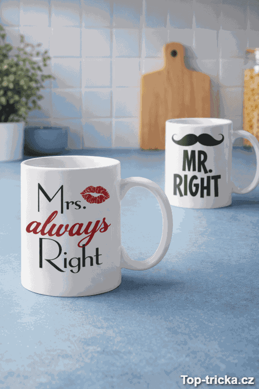 Párový hrnek Mr Mrs Right