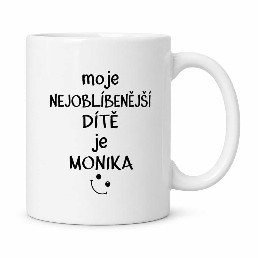 Vtipný hrnek nejoblíbenější dítě s vlastním jménem