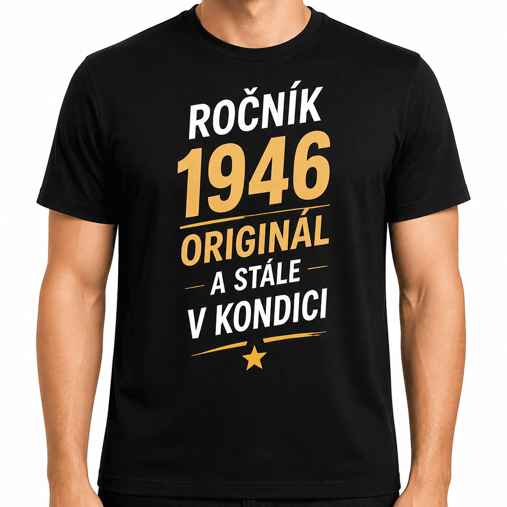 Tričko k 80. narozeninám – Ročník 1946 originál a stále v kondici