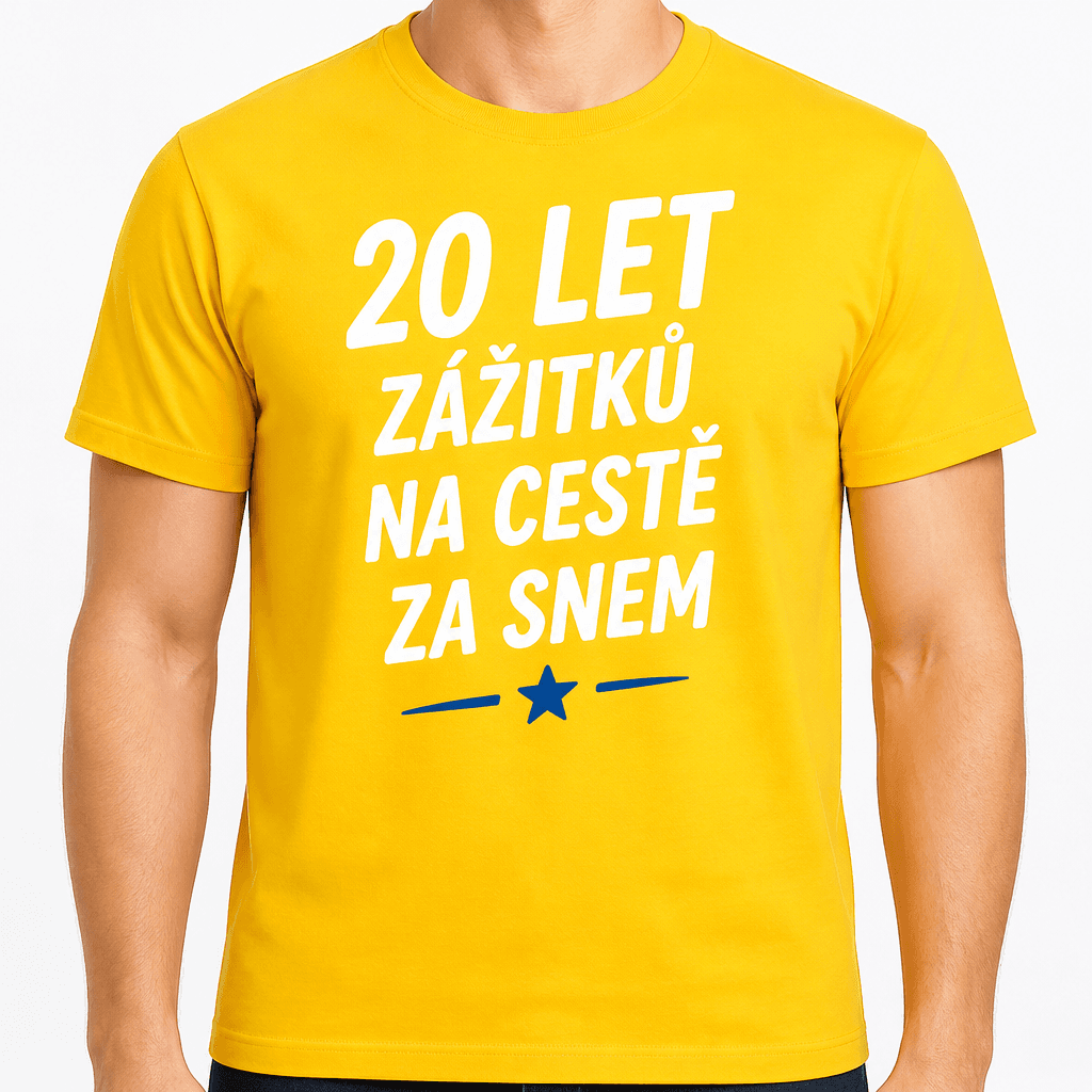 Tričko k 20. narozeninám – 20 let zážitků na cestě za snem