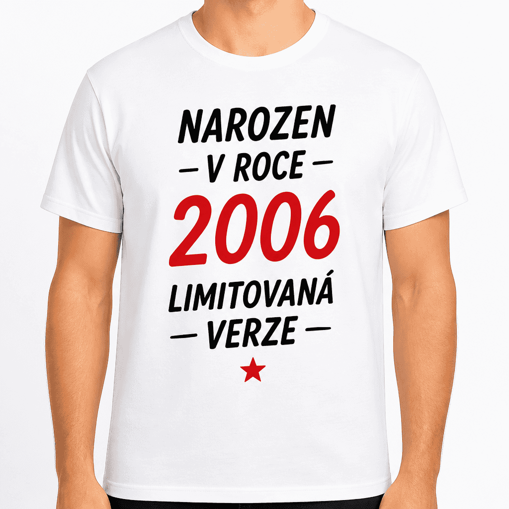 Tričko k 20. narozeninám – Narozen — v roce — 2006 limitovaná — verze —