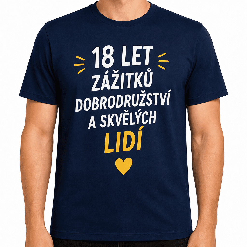 Tričko k 18. narozeninám – 18 let zážitků dobrodružství a skvělých lidí