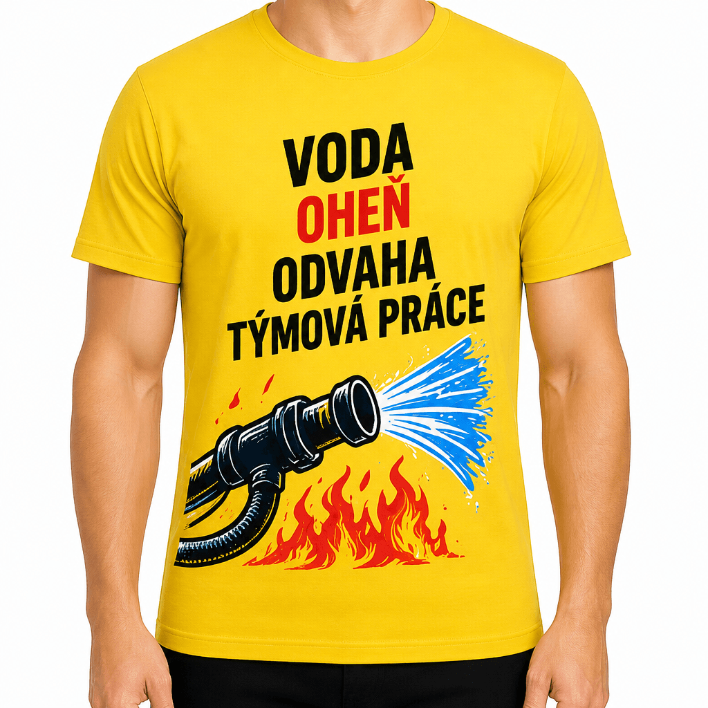 Tričko pro hasiče – Voda oheň odvaha týmová práce