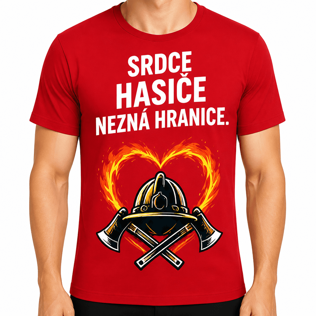 Tričko pro hasiče – Srdce hasiče nezná hranice.