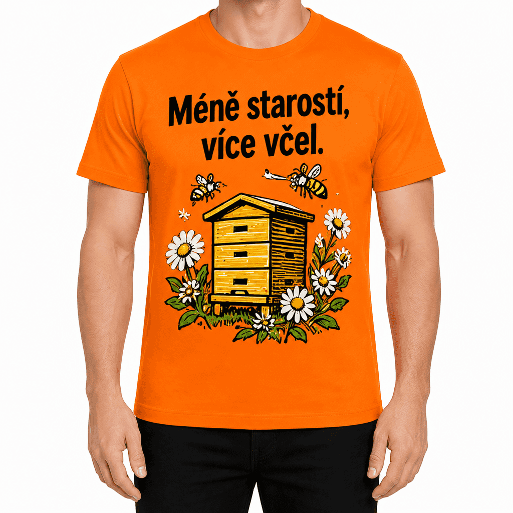 Tričko pro včelaře – Méně starostí, více včel.