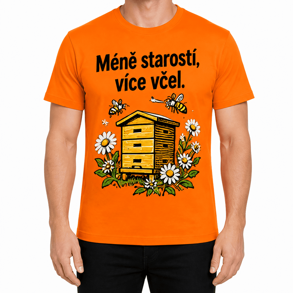 Tričko pro včelaře – Méně starostí, více včel.
