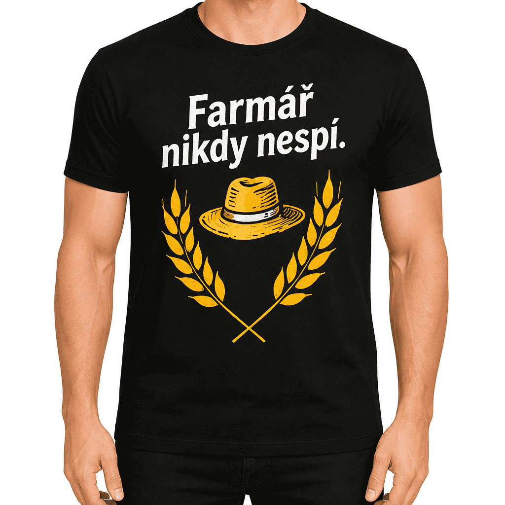 Tričko pro farmáře – Farmář nikdy nespí.