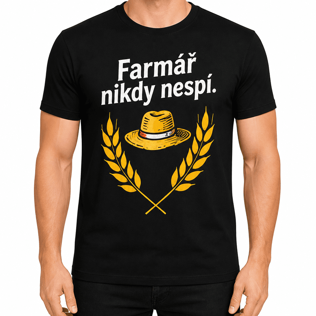 Tričko pro farmáře – Farmář nikdy nespí.