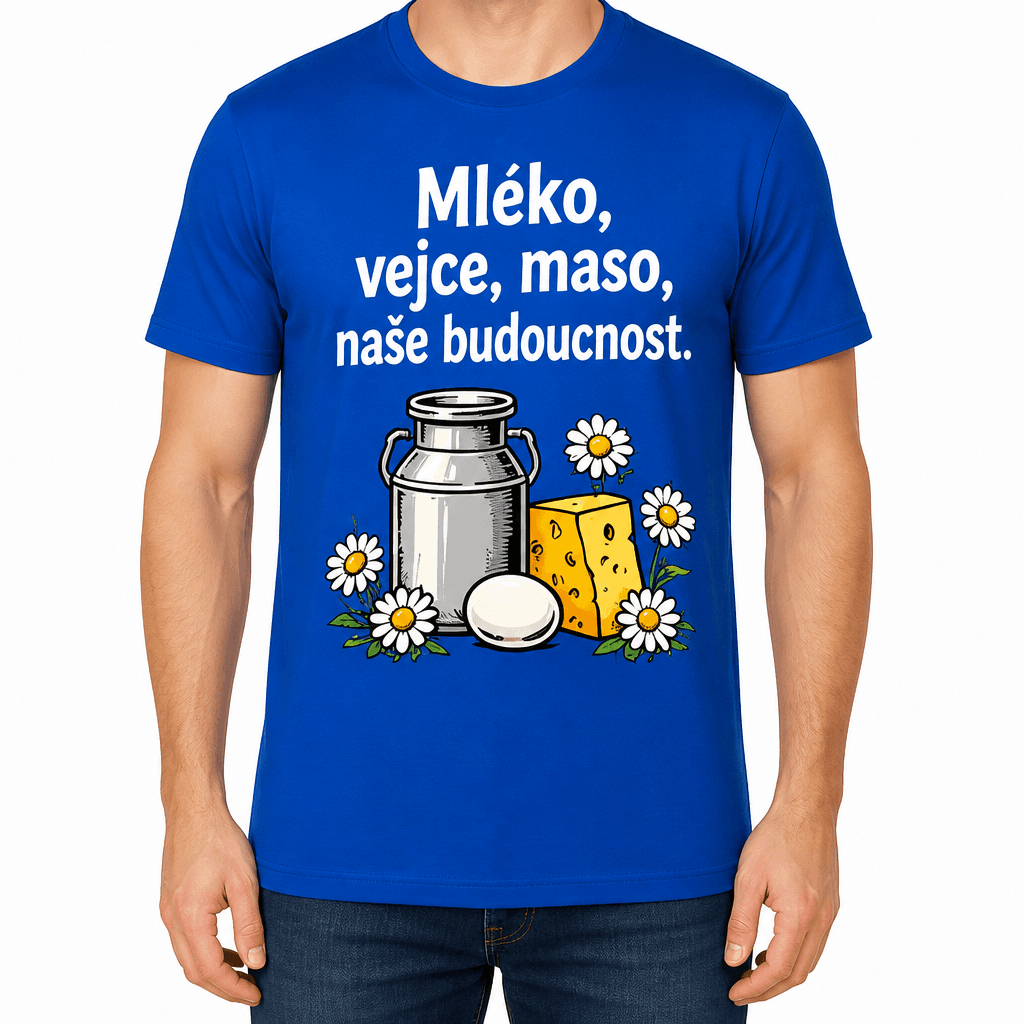 Tričko pro farmáře – Mléko, vejce, maso, naše budoucnost.