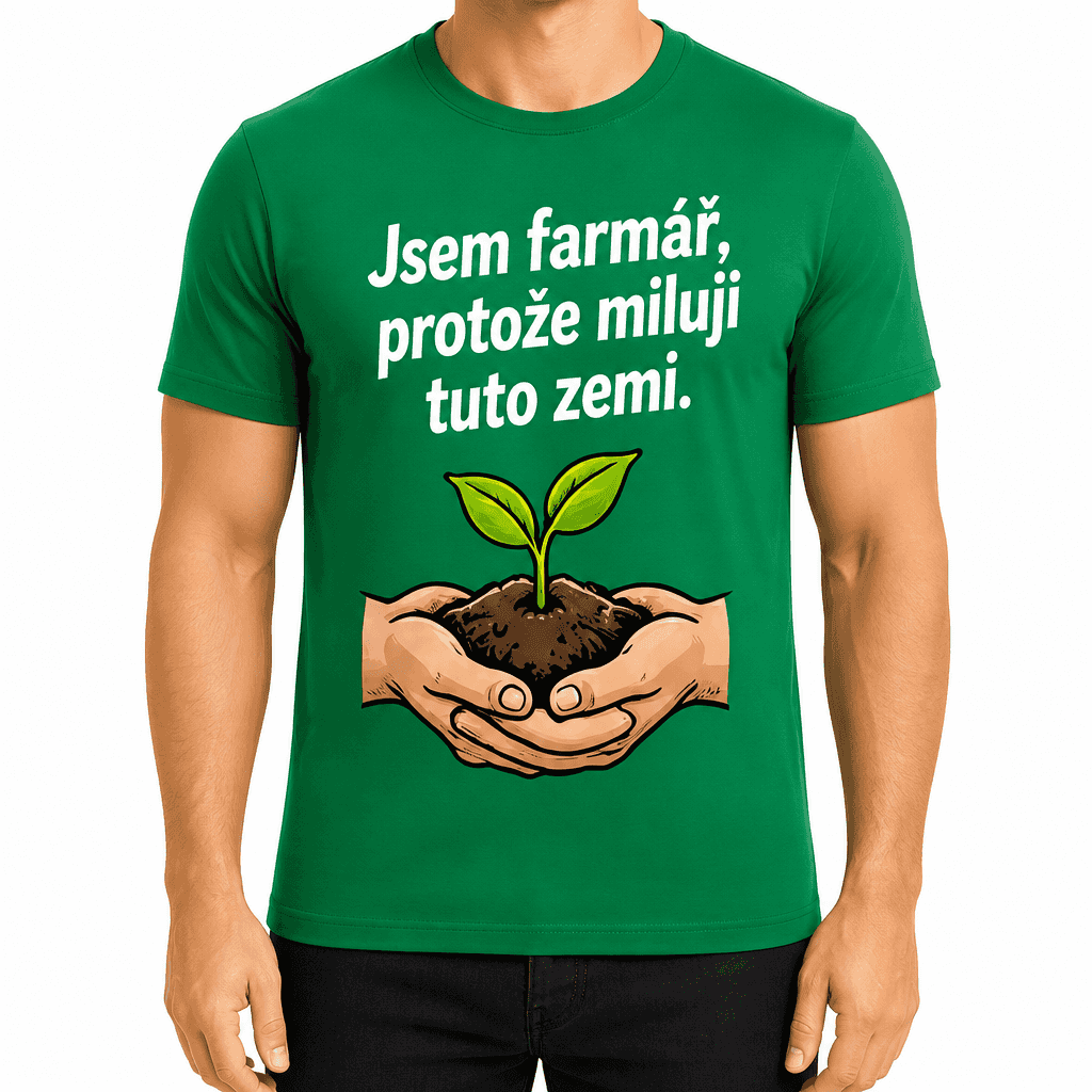 Tričko pro farmáře – Jsem farmář, protože miluji tuto zemi.