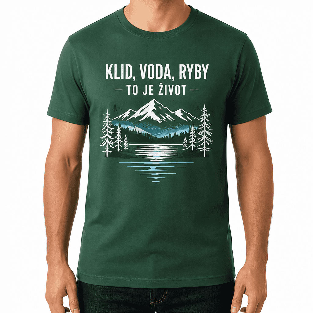 Tričko pro rybáře – KLID, VODA, RYBY - TO JE ŽIVOT