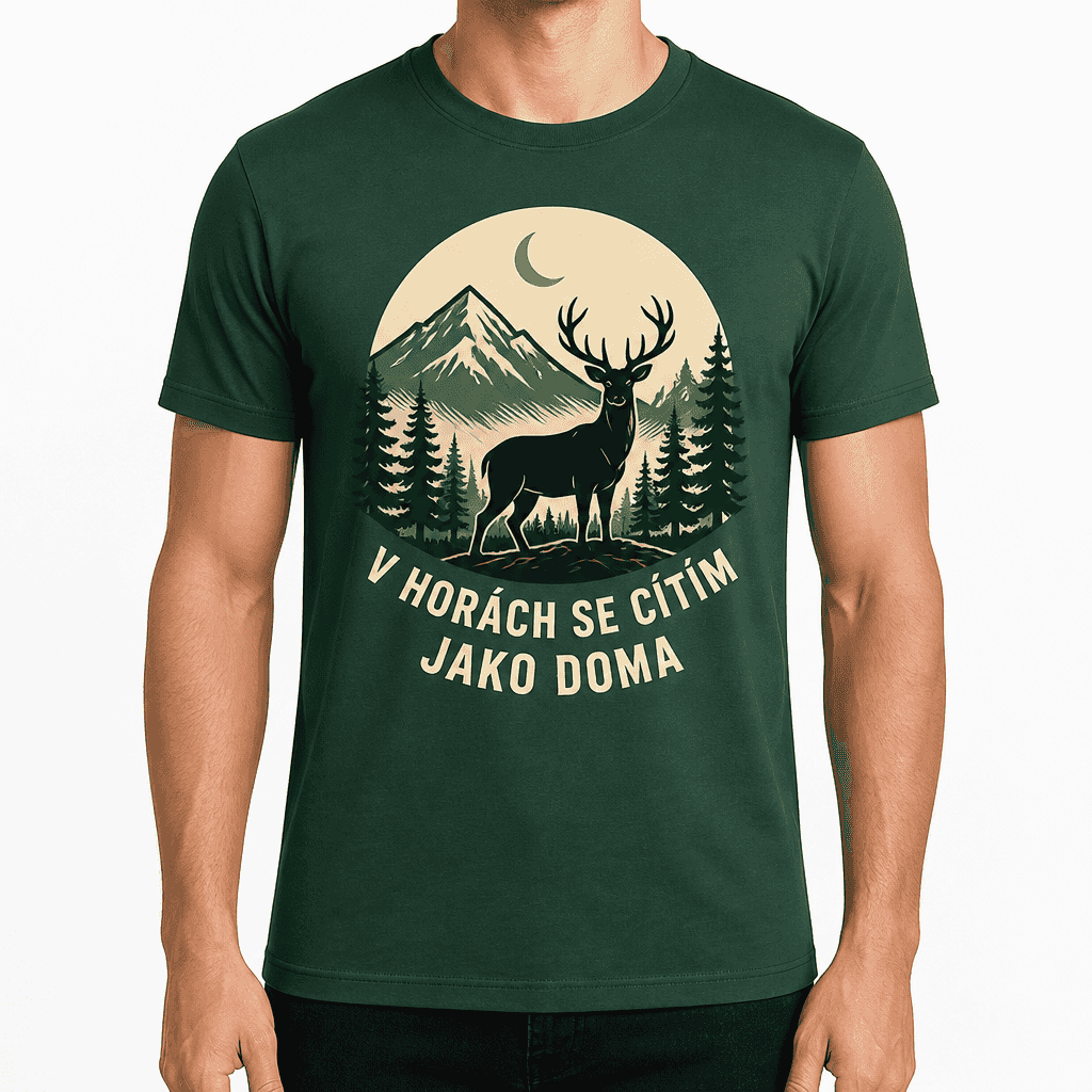 Myslivecké tričko – V horách se cítím jako doma