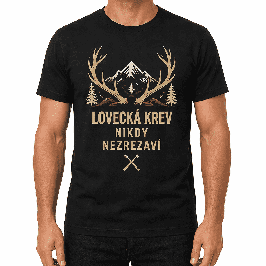 Myslivecké tričko – Lovecká krev nikdy nezrezaví