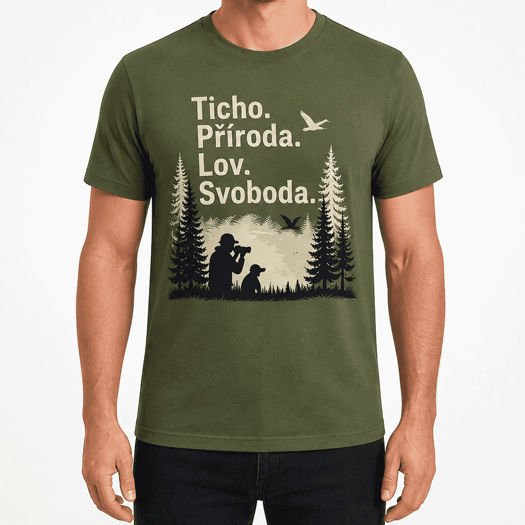 Myslivecké tričko – Ticho. Příroda. Lov. Svoboda.