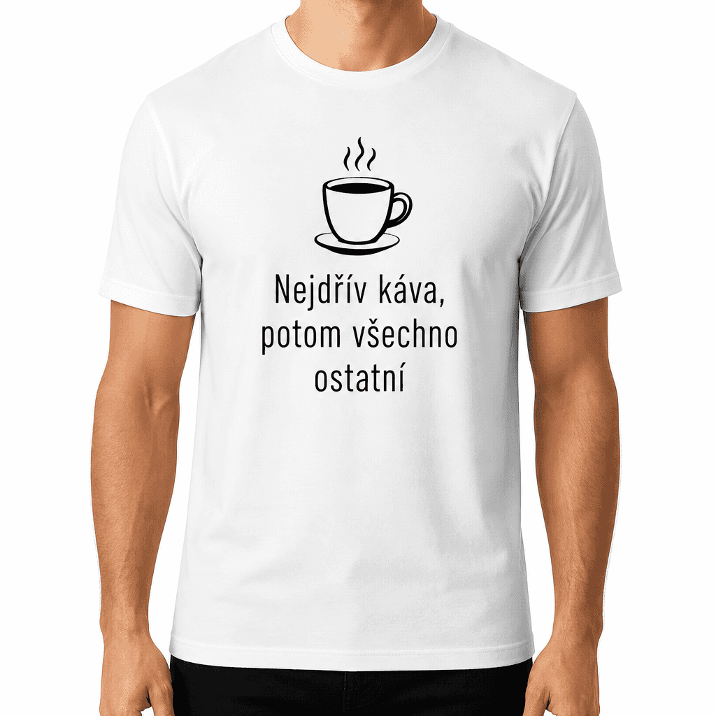 Tričko pro kolegu – Nejdřív káva, potom všechno ostatní