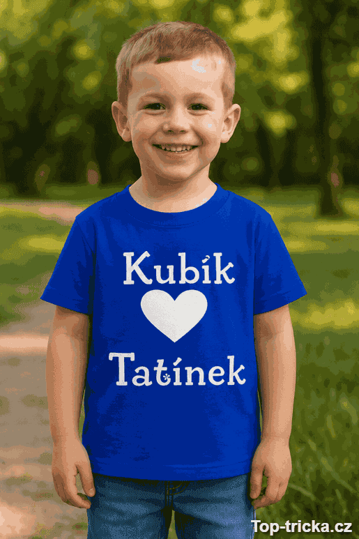 Dětské tričko srdce tatínek s vlastním jménem
