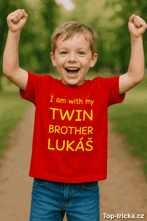 Dětské tričko twin brother s vlastním jménem