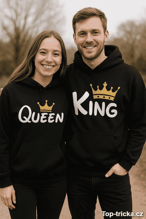 Párová mikina King Queen dvoubarevná
