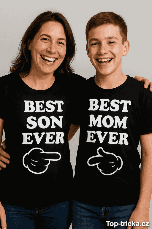 Párové tričko best mom son ever