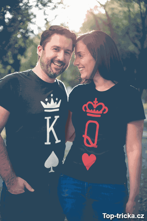 Párové tričko King Queen karty