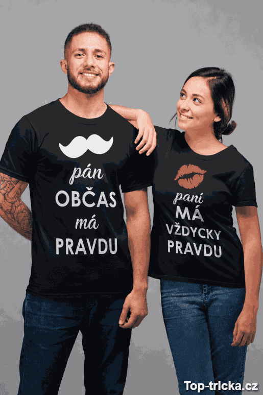 Párové tričko pán a paní mají pravdu