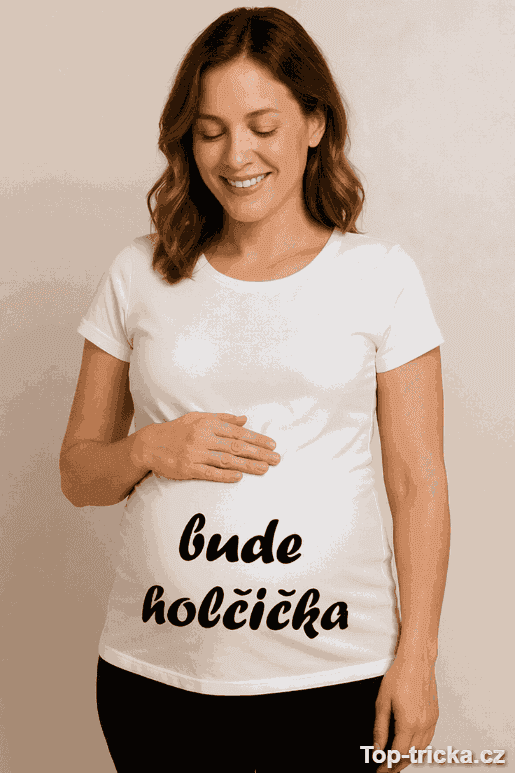 Těhotenské tričko bude holčička
