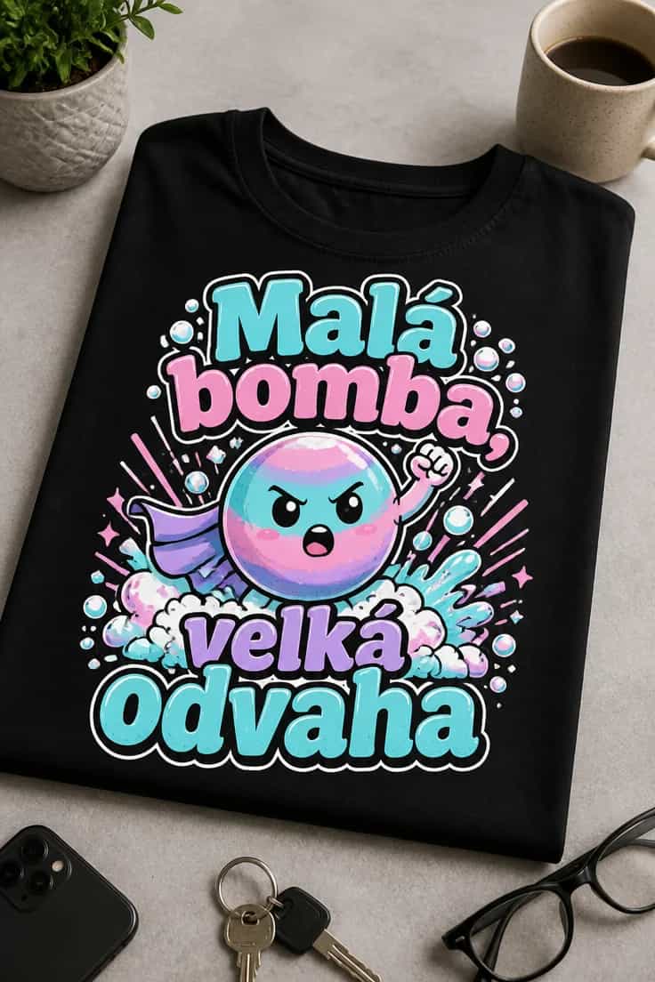 Tričko s potiskem Malá bomba, velká odvaha