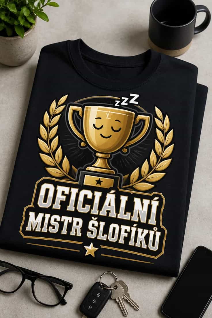 Tričko s potiskem Oficiální mistr šlofíků