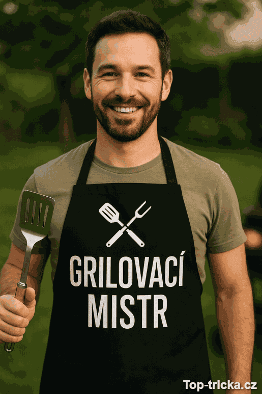 Vtipná zástěra grilovací mistr