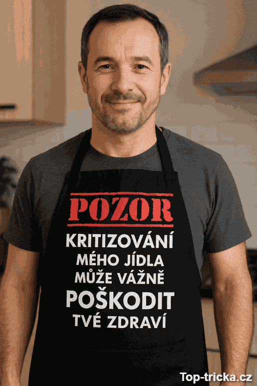 Vtipná zástěra pozor kritika mého jídla