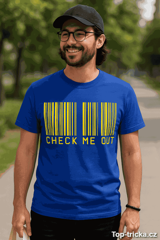 Vtipné tričko check me out barcode