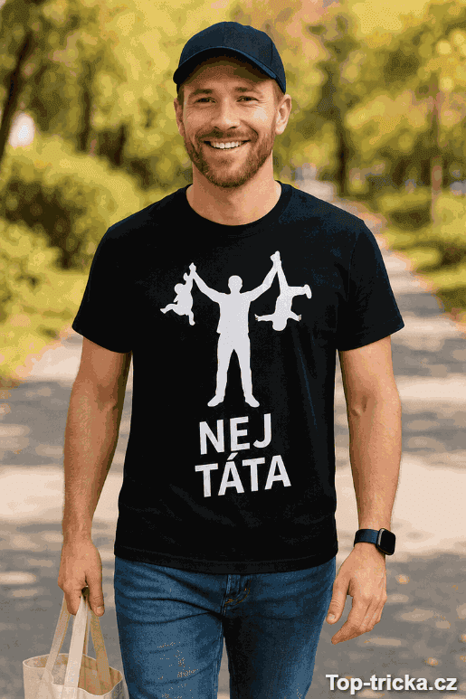 Vtipné tričko nej táta s dětmi