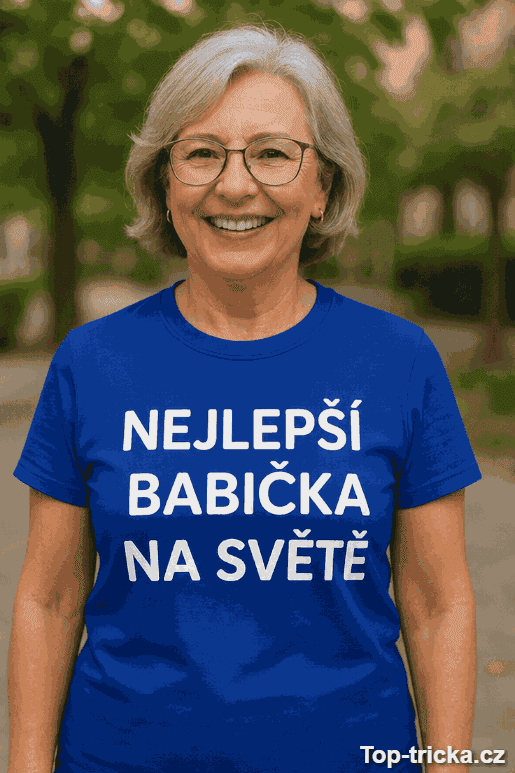 Tričko nejlepší babička na světě s květinami