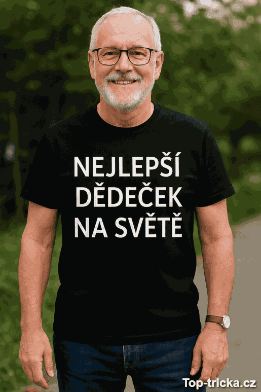 Vtipné tričko nejlepší dědeček na světě s knírem