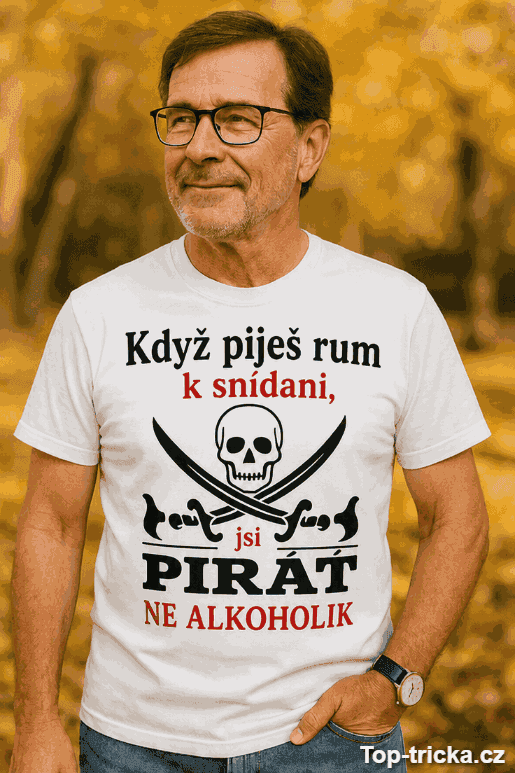 Vtipné tričko pirát ne alkoholik