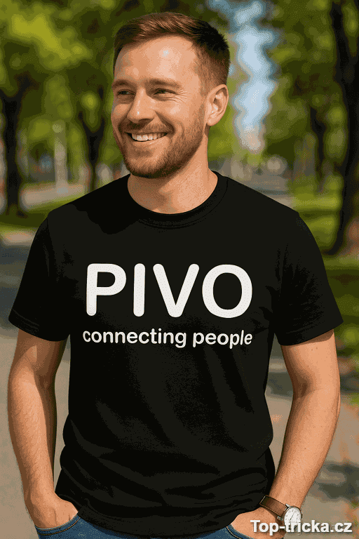 Vtipné tričko Pivo connecting people
