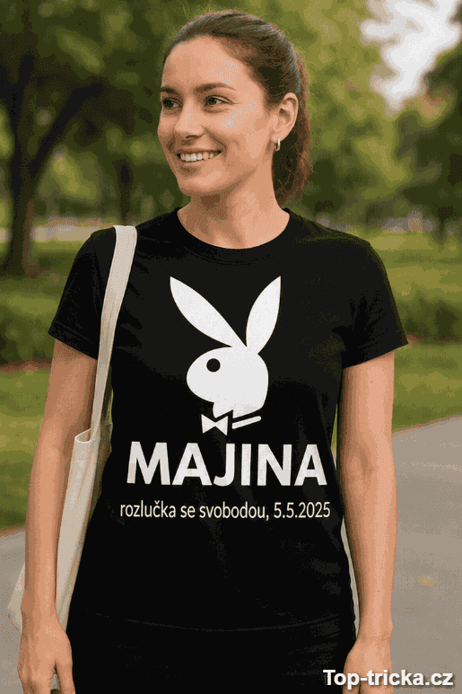 Vtipné tričko playboy rozlučka s vlastním jménem