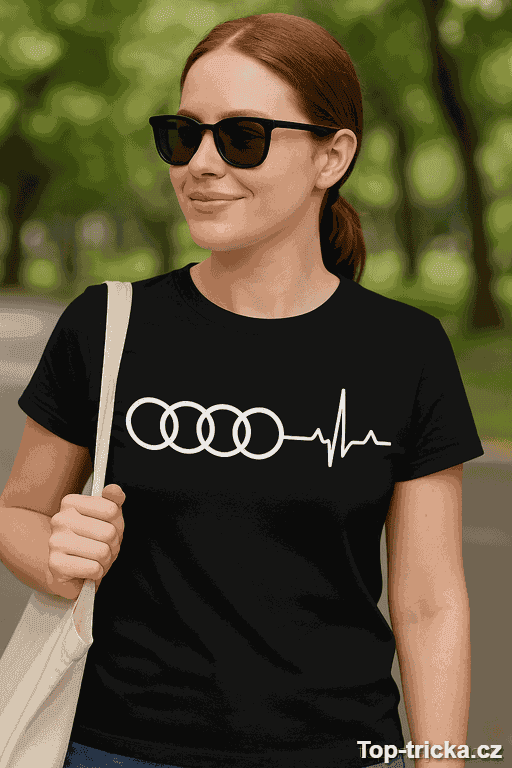 Vtipné tričko tep srdce I love Audi