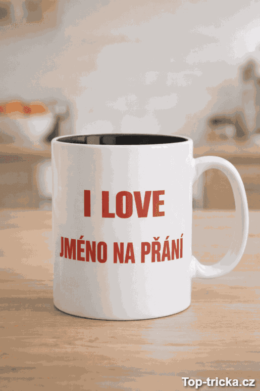 Vtipný hrnek I love s vlastním jménem