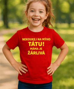 Dětské tričko s humorným nápisem pro děti na léto, outdoor aktivita, zábava s přáteli.