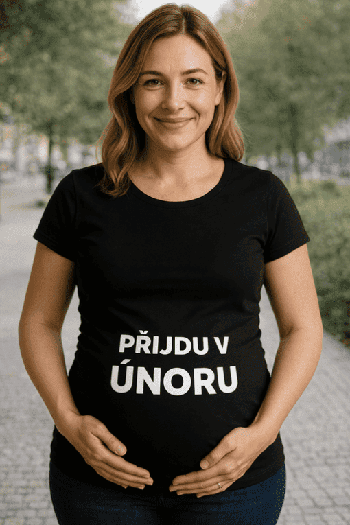 Sdílení těhotenství, dámské trička s nápisy, těhotenská móda.