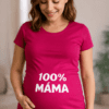 Pohodlné těhotenské tričko "100% máma" pro maximální komfort během těhotenství.
